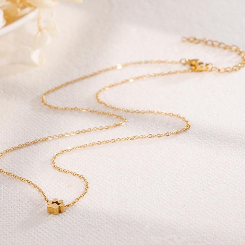 OIDIMS Dog Cat Paw Necklace Lovely Animal Choker Dainty Paw Print Pendant Necklace Chic Little Dog Kitten Pet Adjustable Charm Necklace Birthday Valentine's Day Gifts Minimalist Jewelry for Women Mom - Image 5